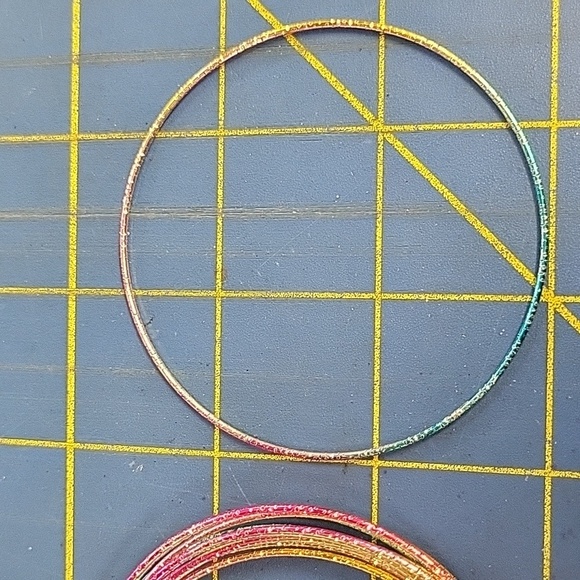 Colorful Metallic Stackable Bangles Set of 9 - Picture 5 of 5